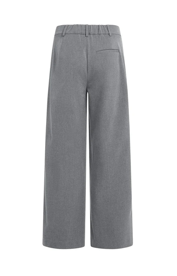 YAYA Hose mit weitem Bein & Knopfversatz – Grau