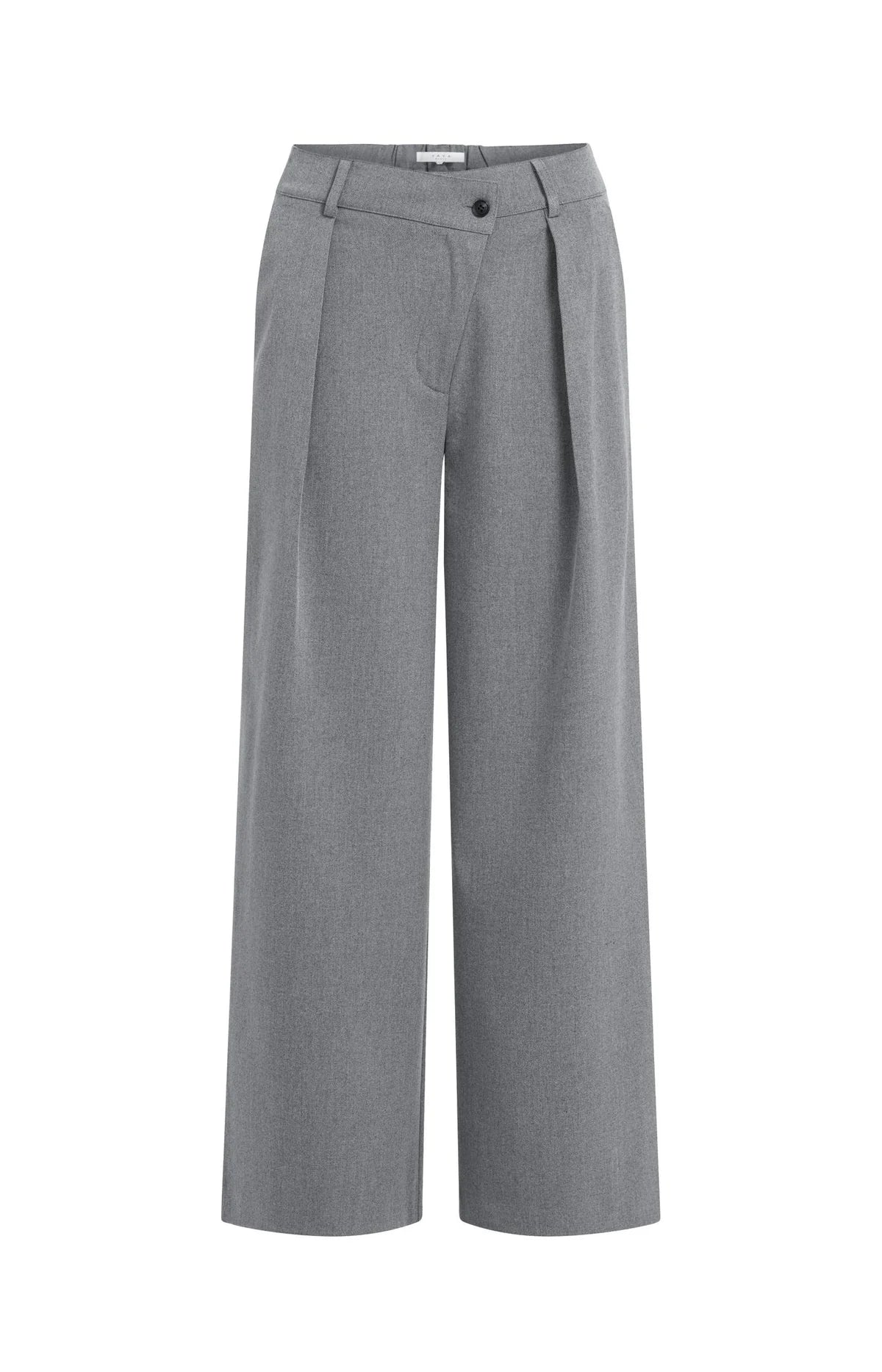 YAYA Hose mit weitem Bein & Knopfversatz – Grau