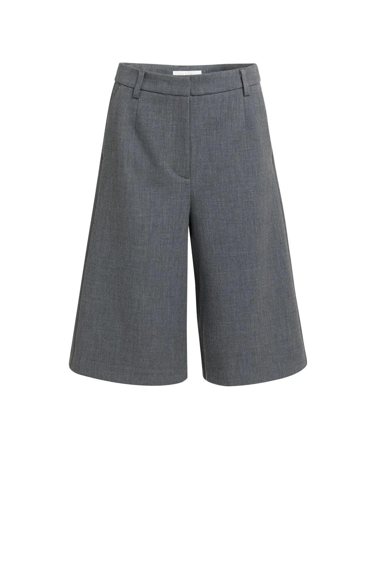 YAYA Bermuda Shorts mit weitem Bein – Grau Melange