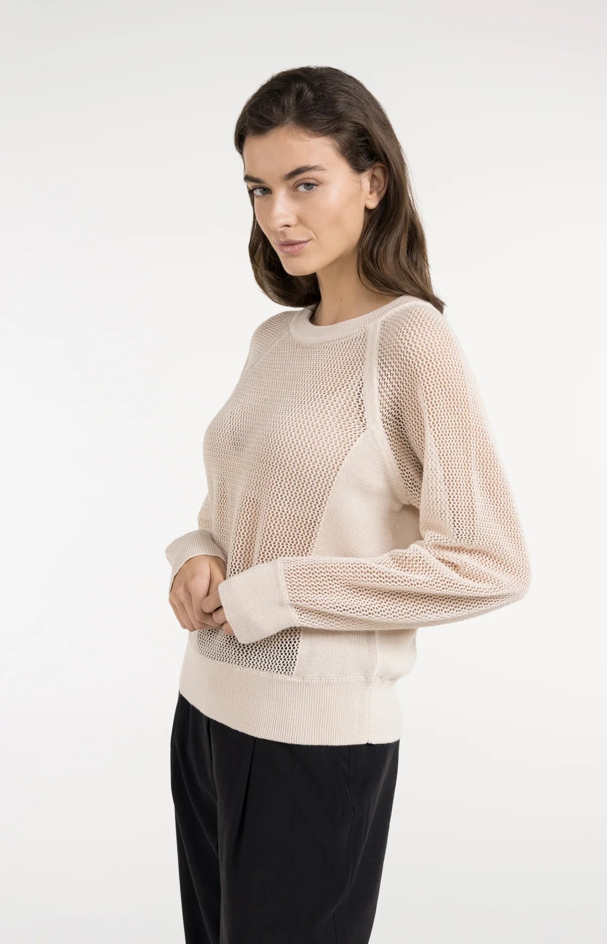 Strickpullover in Netzoptik