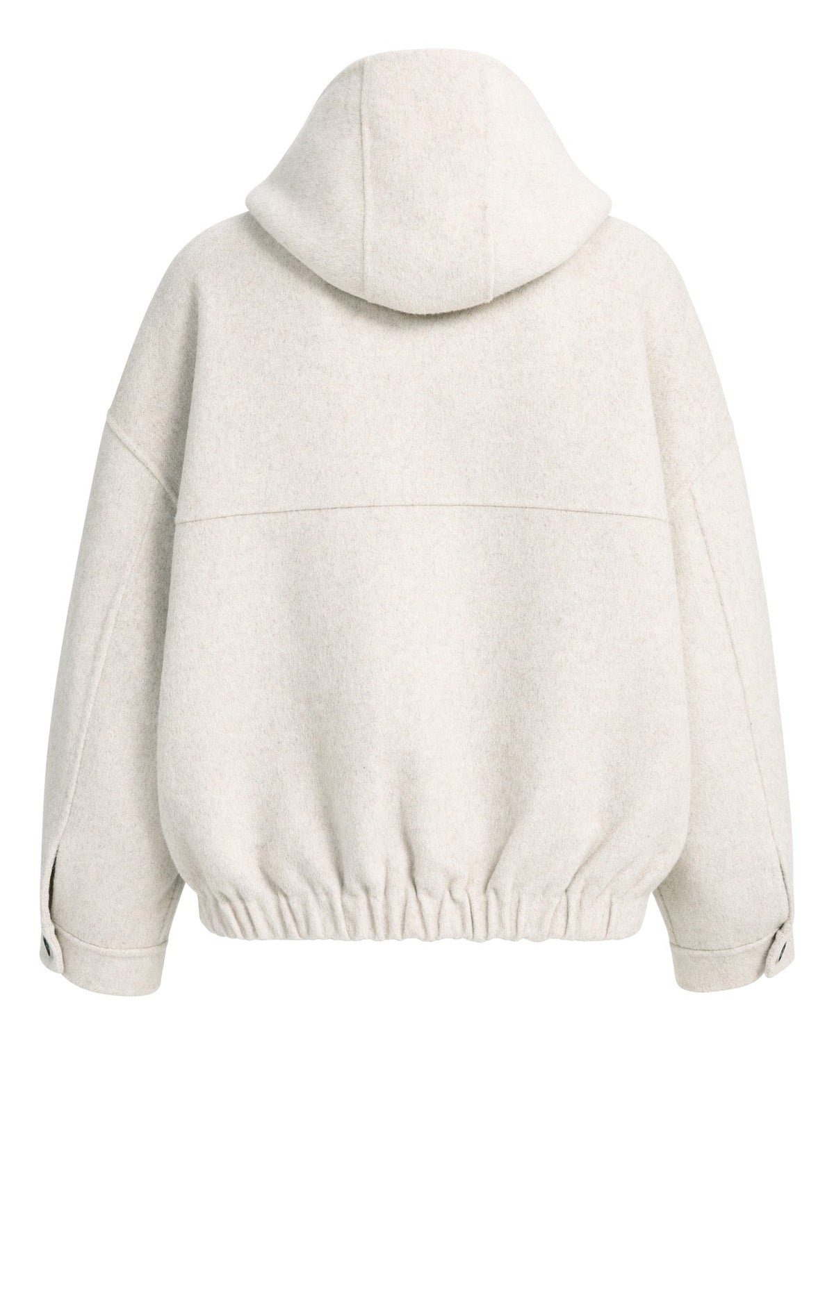Oversize-Jacke aus Wollmix mit Kapuze – Hellgrau
