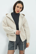 Charger l'image dans la galerie, Oversize-Jacke aus Wollmix mit Kapuze – Hellgrau
