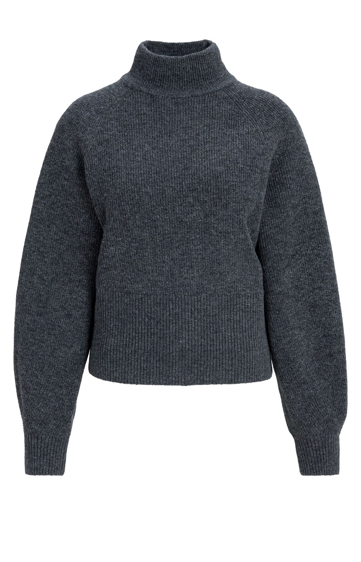 Rollkragenpullover mit Fledermausärmeln – Anthrazit