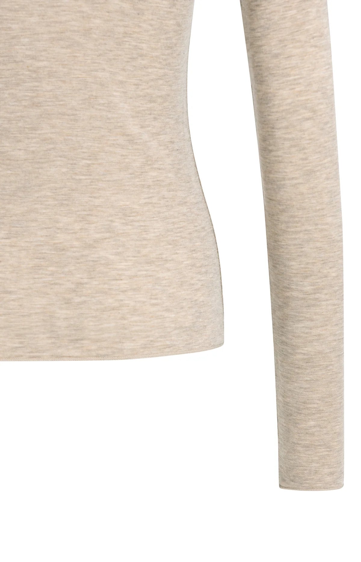Rollkragenshirt aus Jersey – Beige meliert