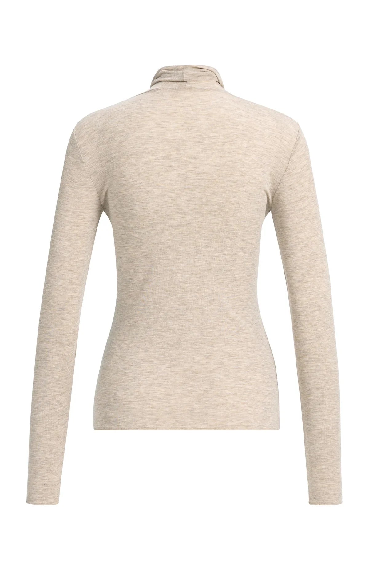 Rollkragenshirt aus Jersey – Beige meliert