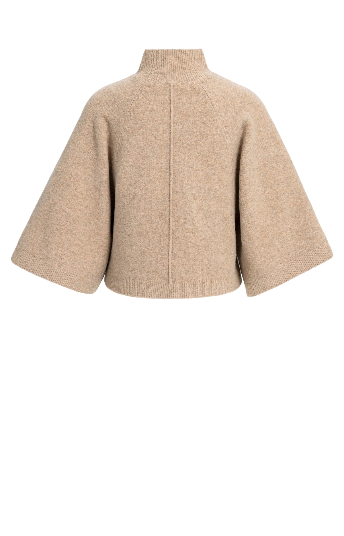 Strickpullover mit hohem Kragen – Beige