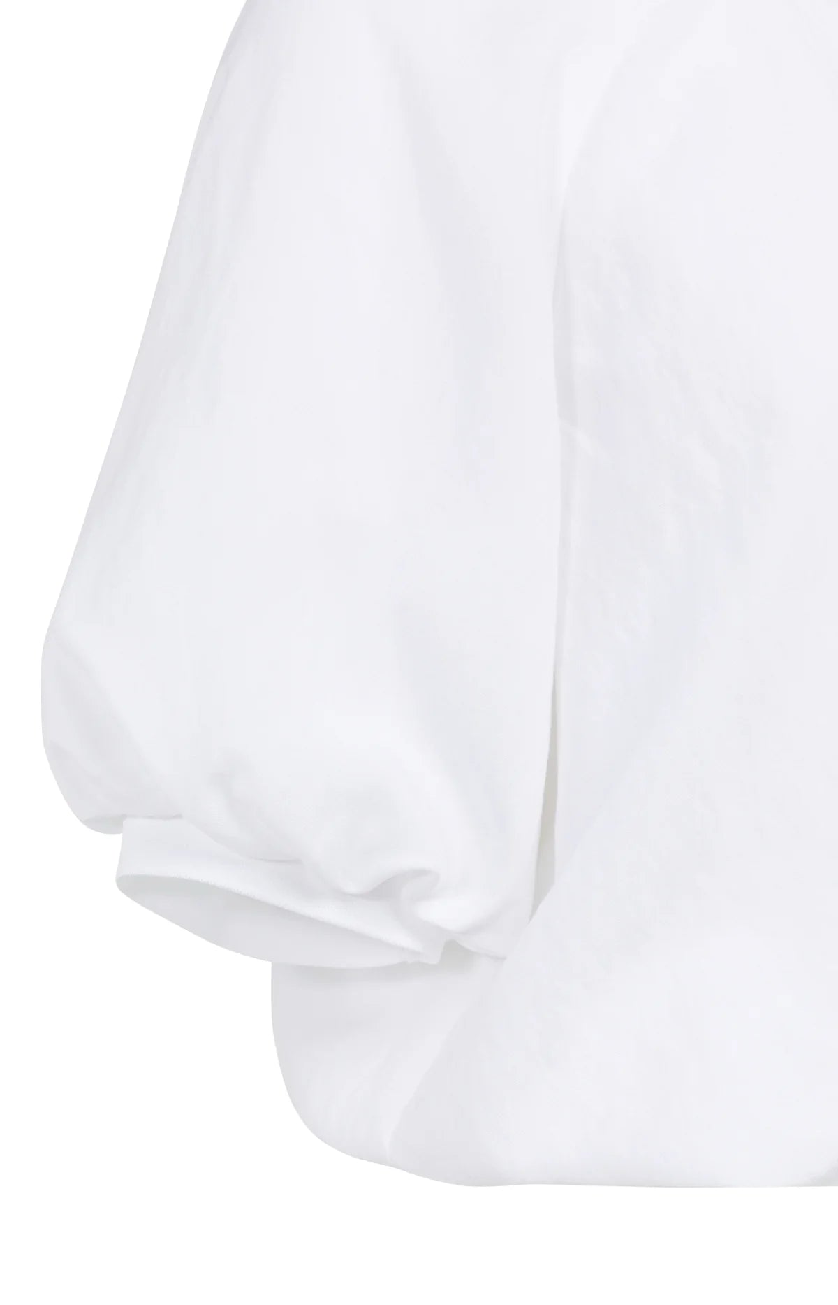 T-Shirt mit Ballonärmeln und Reißverschluss – Weiß