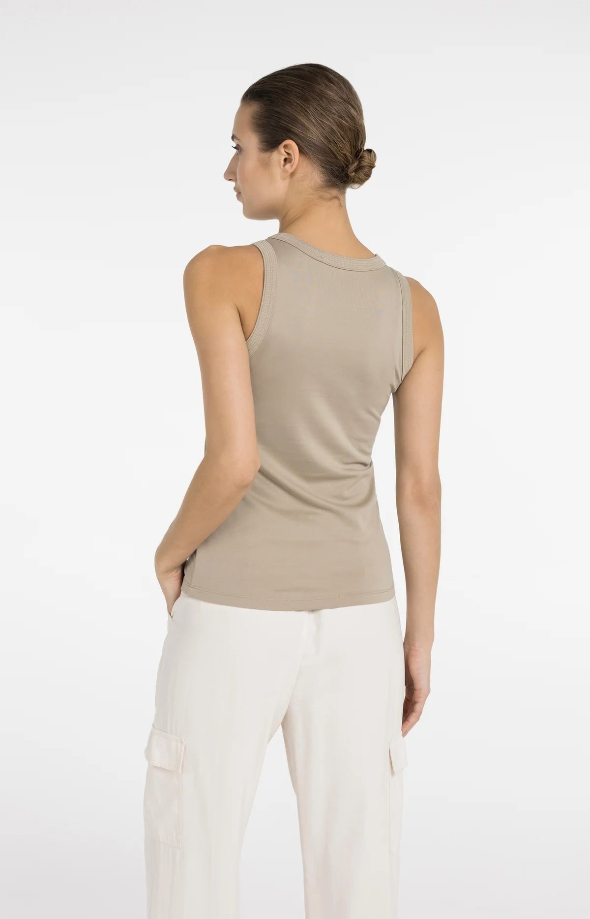 YAYA Tanktop mit Ziernaht – Schlamm