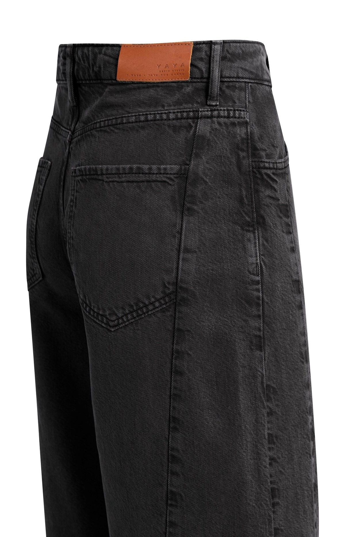 Wide-Leg-Jeans mit hohem Bund – Schwarz, Länge 34