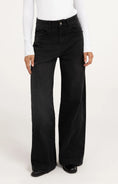 Bild in Galerie laden, Wide-Leg-Jeans mit hohem Bund – Schwarz, Länge 34
