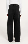 Bild in Galerie laden, Wide-Leg-Jeans mit hohem Bund – Schwarz, Länge 34
