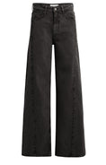 Bild in Galerie laden, Wide-Leg-Jeans mit hohem Bund – Schwarz, Länge 34
