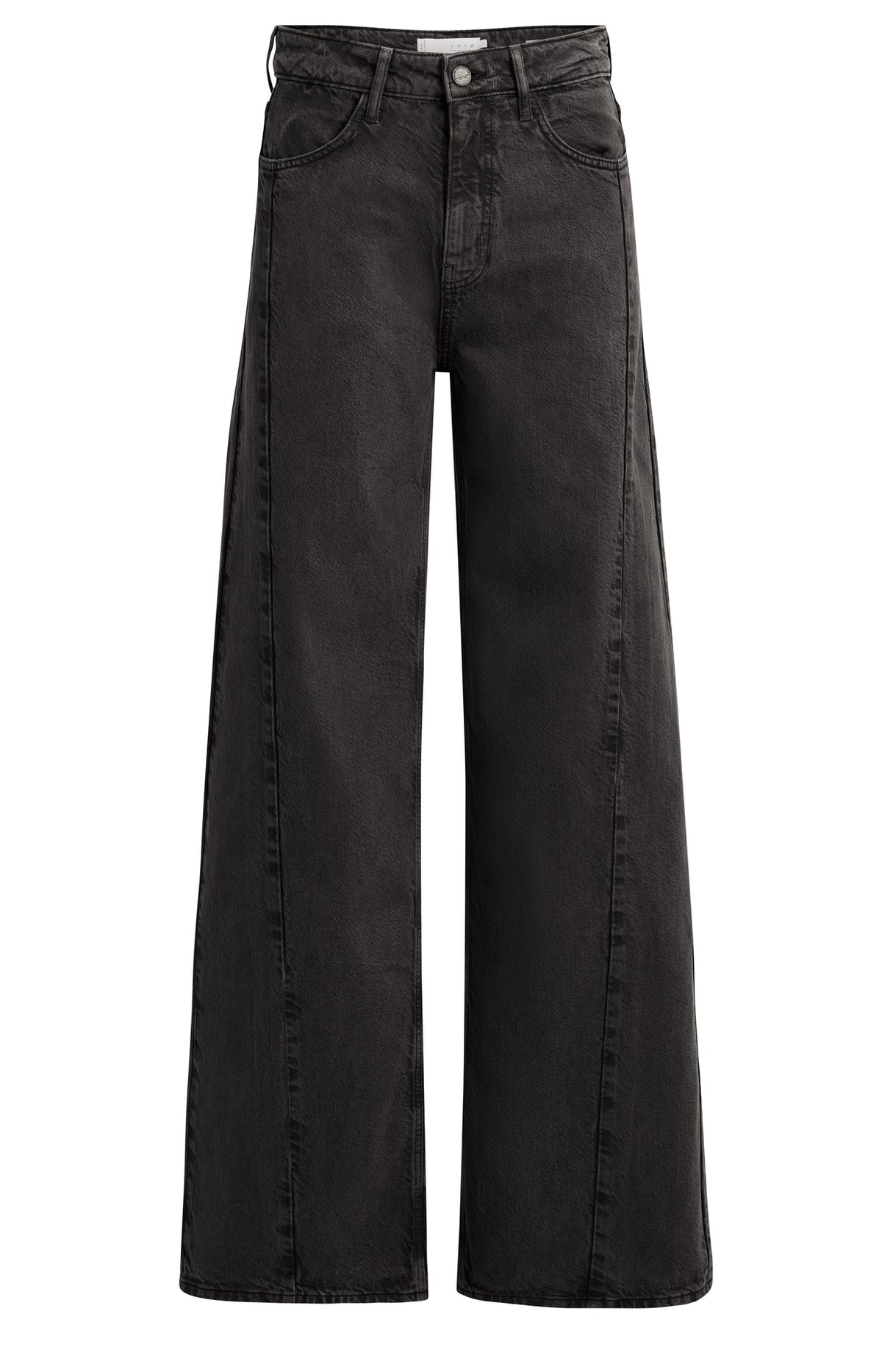 Wide-Leg-Jeans mit hohem Bund – Schwarz, Länge 34