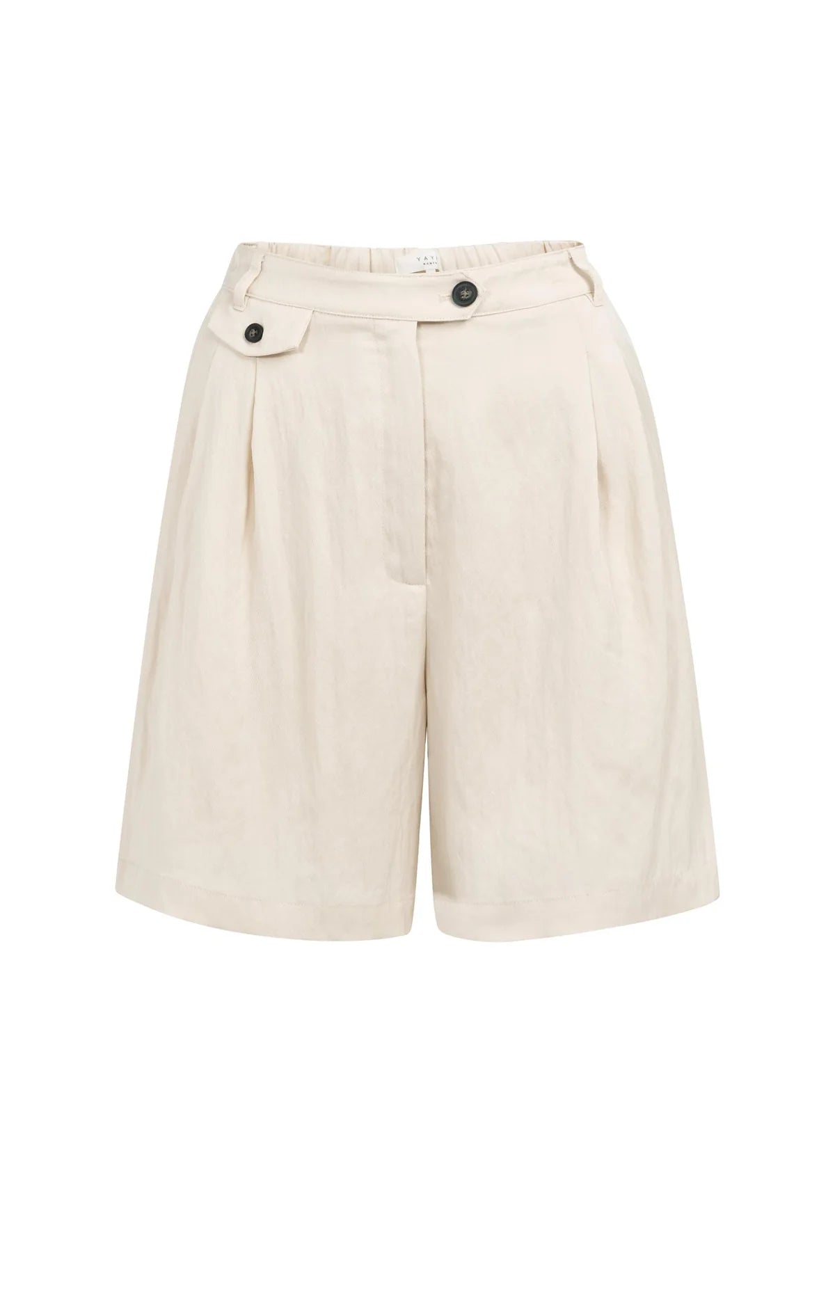 Bermudashorts mit Bundfalten – Cloudy Creme White