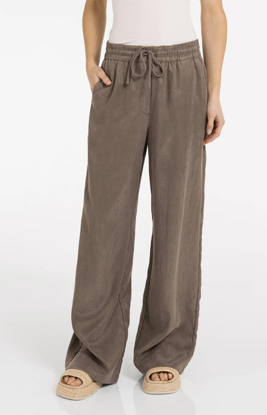 Pantalon d'été à jambe large – Marron délavé