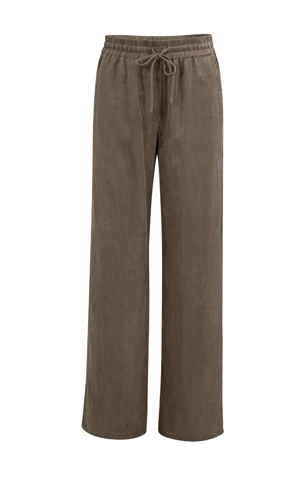 Pantalon d'été à jambe large – Marron délavé