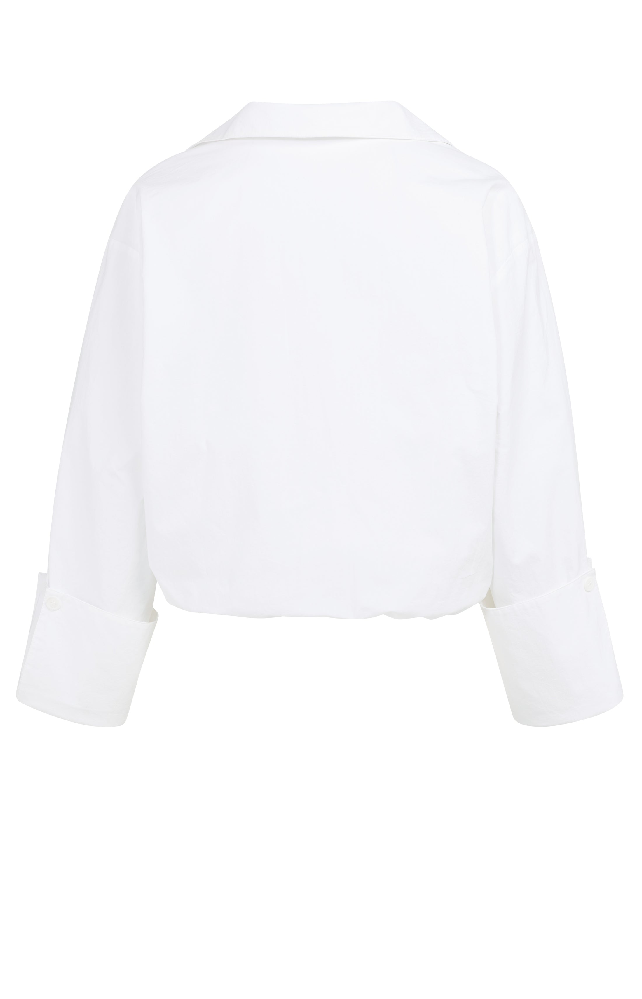 YAYA Ballonbluse mit V-Ausschnitt aus Baumwolle – Weiß