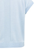 Bild in Galerie laden, YAYA Strick T-Shirt mit Kontrastbündchen – Babyblau melange
