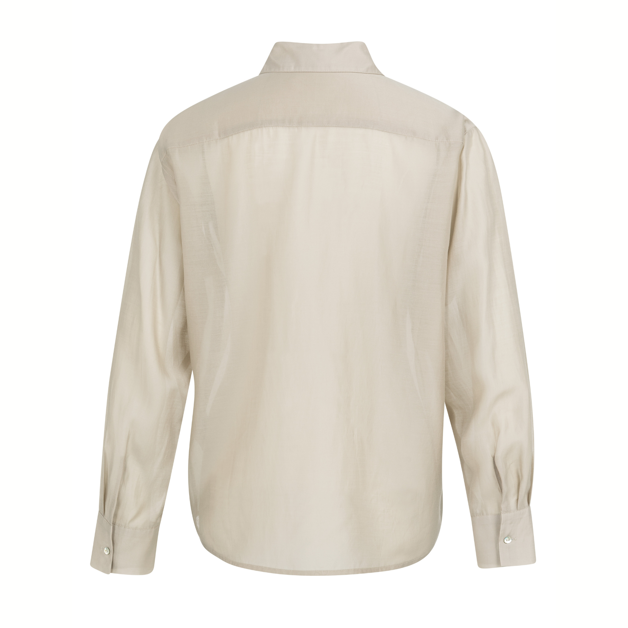 YAYA Bluse transparent mit Brusttaschen - Grün / Beige