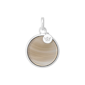 Charm Disc grauer Achat versilbert