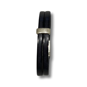 Lederarmband doppelt mit Schnalle und Magnetverschluß
