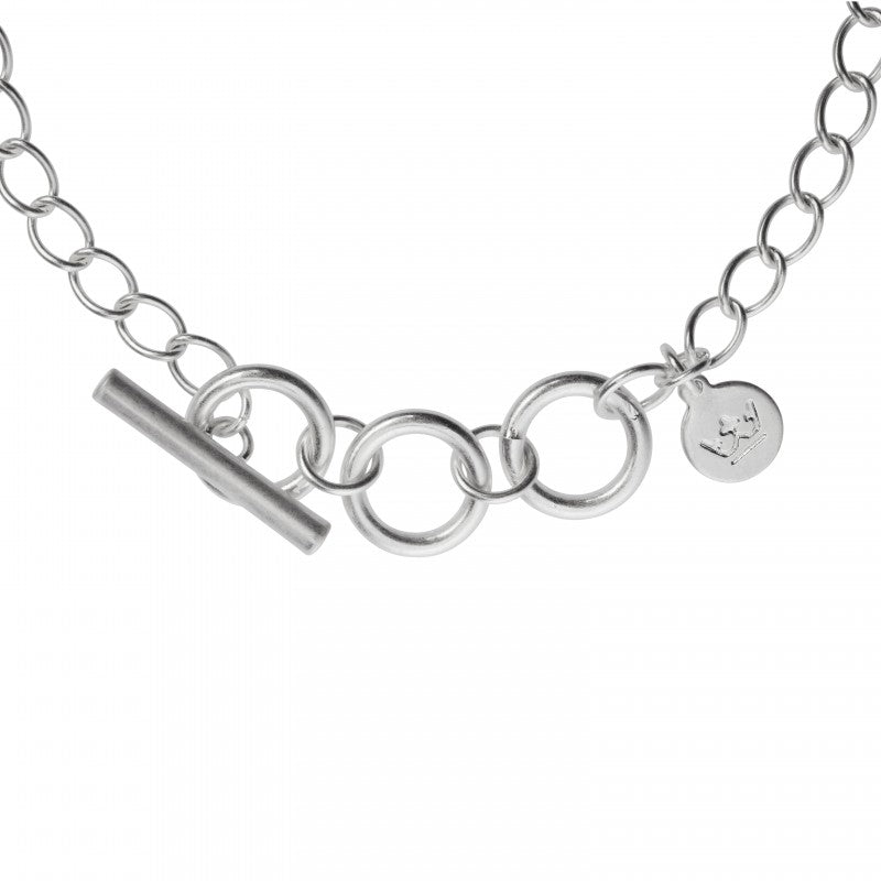 T-Bar Loops kurze Halskette 46cm versilbert