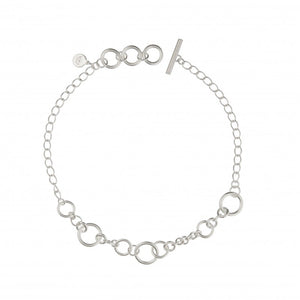 T-Bar Loops kurze Halskette 46cm versilbert