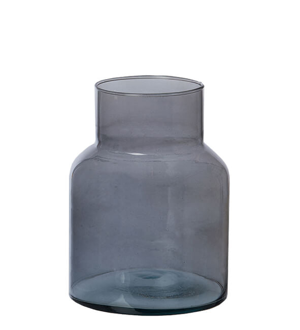 BARCELONA JAR - Vase aus recyceltem Glas - Farbton graublau