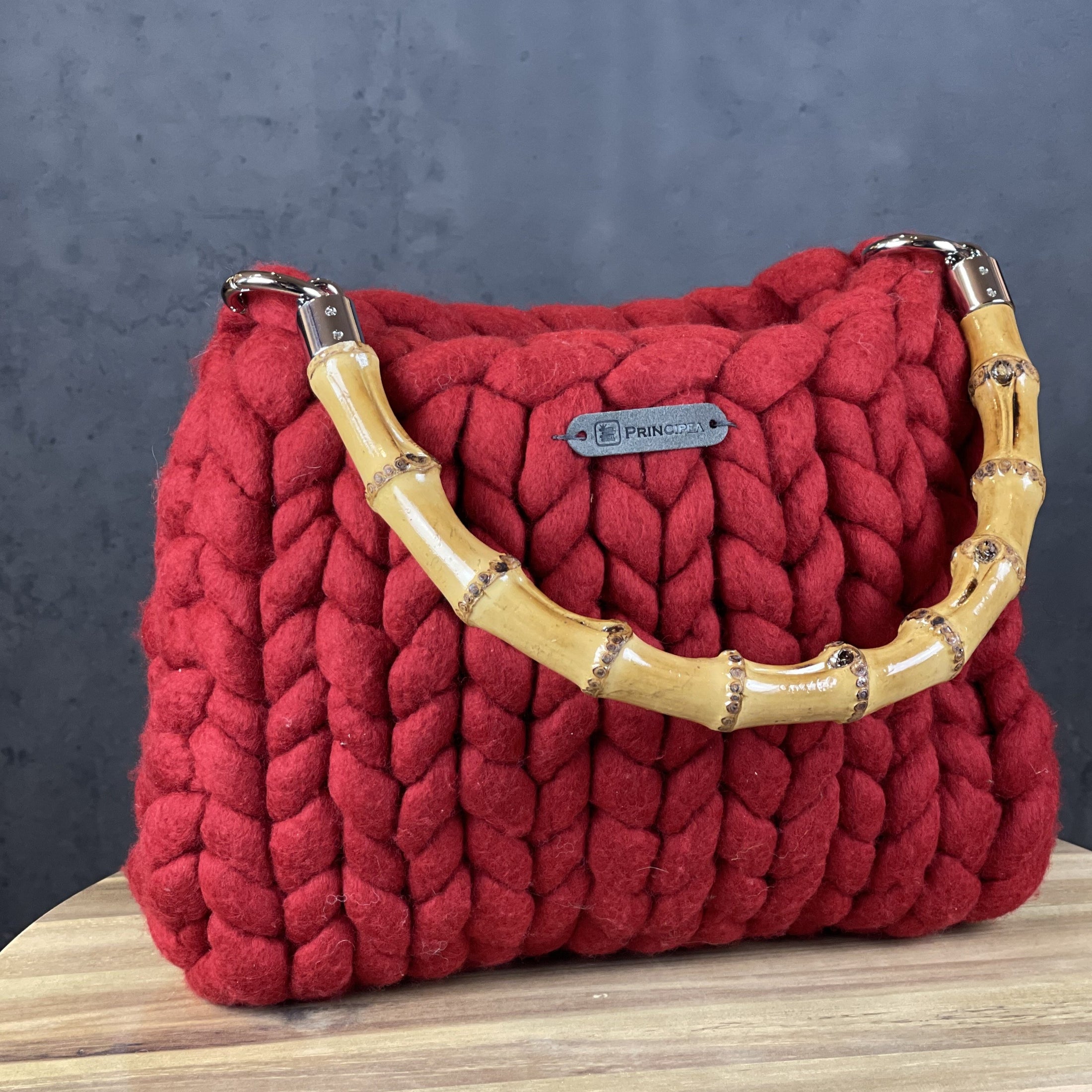 Merino-Tasche Unikat - Rot