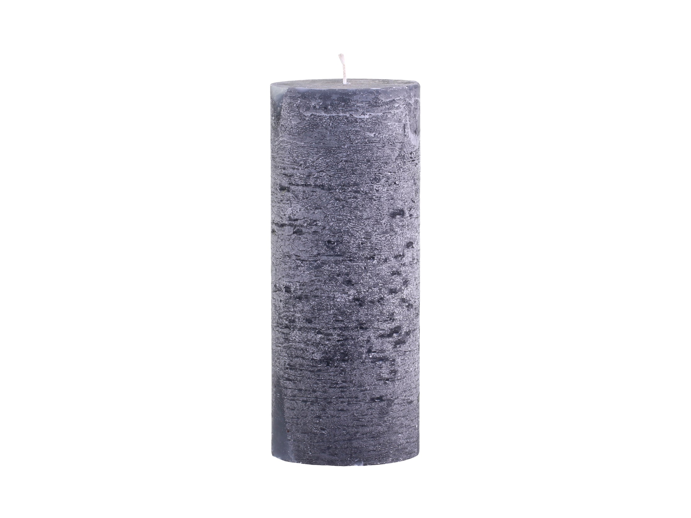 Stumpenkerze MACON Rustic – Kohle, H26 x D7 cm