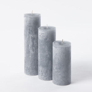 Kerzen MINI Super Ø 10 cm - Grau verschiedene Höhen