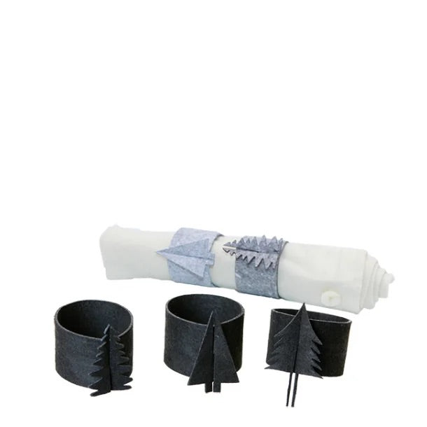 Napkin Rings 4 Pieces per Design Black