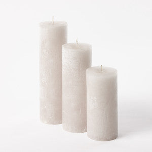 Kerzen MINI Super Ø 10 cm - Leinen in verschiedenen Höhen